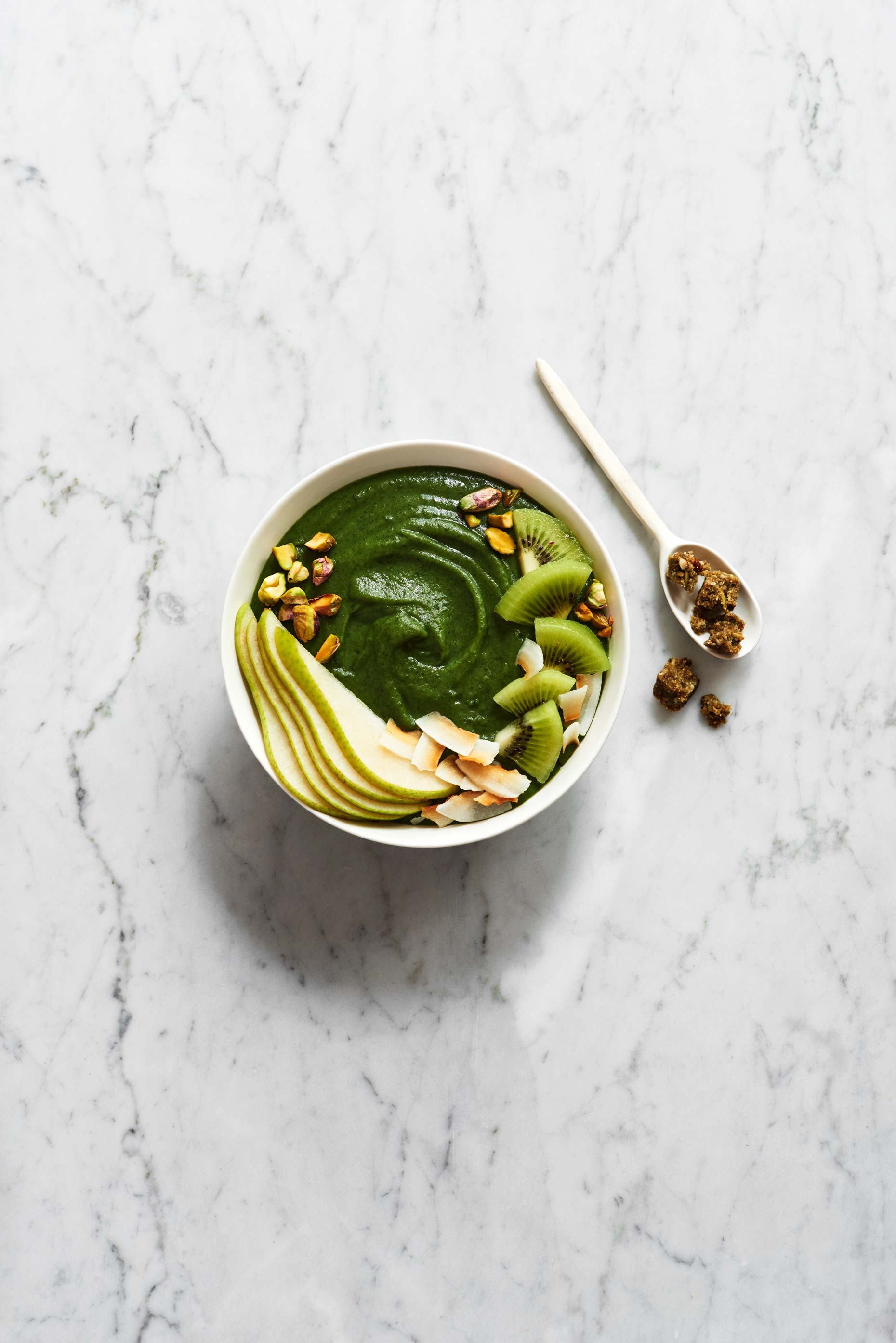 Green Ntidote breakfast bowl photographed by Food Photographer Adrian Mueller New York